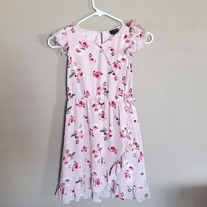 Girls pink floral Zunie dress. Size 7/8